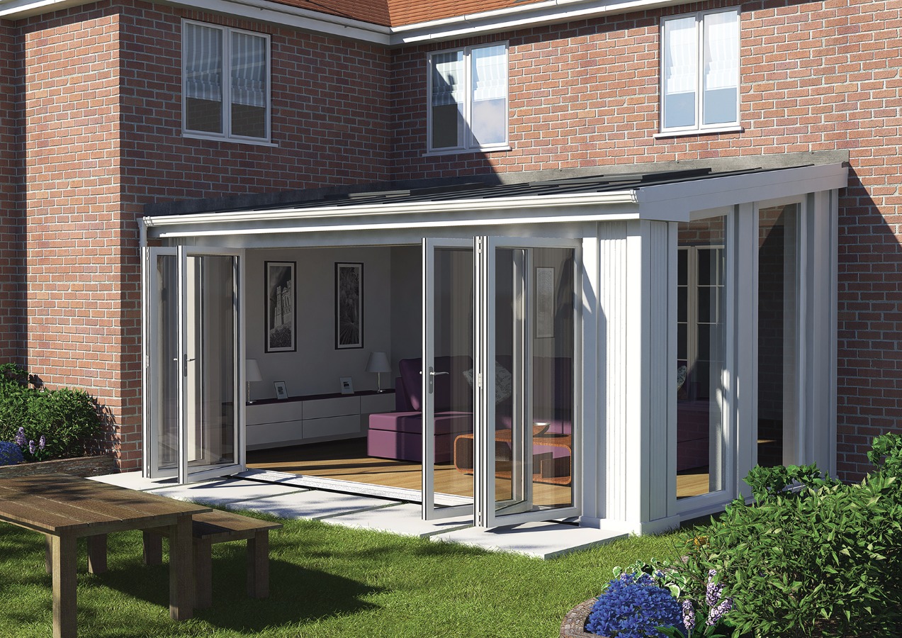 white lean to conservatory